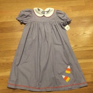 Candy Corn Peter Pan Collar Cotton Dress 6 NWT
